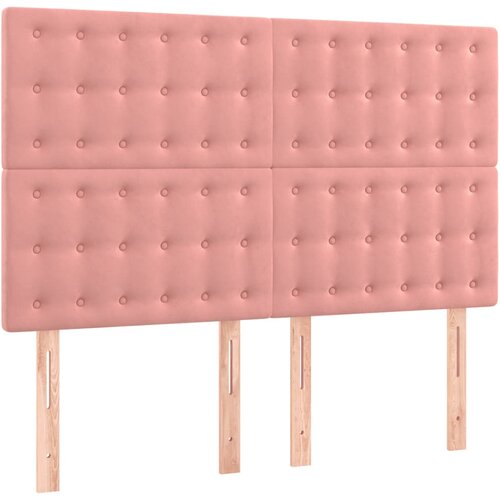 Maison Chic Posteljno vzglavje - Vzglavna omarica 4 kosa roza 72x5x78/88 cm žamet, (22078051) Cene