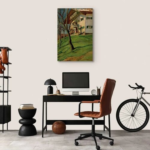  Slika - August Macke &amp;ndash; Unser H&amp;auml;uschen in Tegernsee 60x90 Premium Print Slike