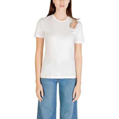 Only Majice s kratkimi rokavi ONLFLORAS S/S DETAIL TEE CS JRS 15362431 Bela Slike