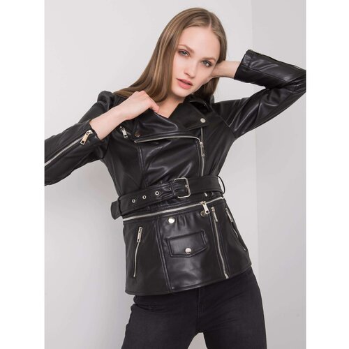 Fashion Hunters Black Stevie faux leather jacket Slike
