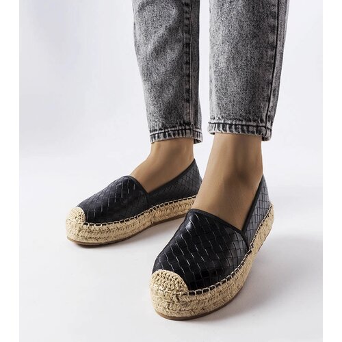 Gemre Black espadrilles adorned with embossing Geoffrey Cene