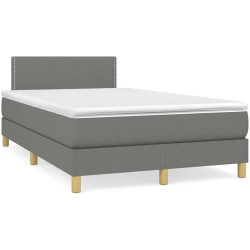  Krevet box spring s madracem tamnosivi 120 x 190 cm tkanina