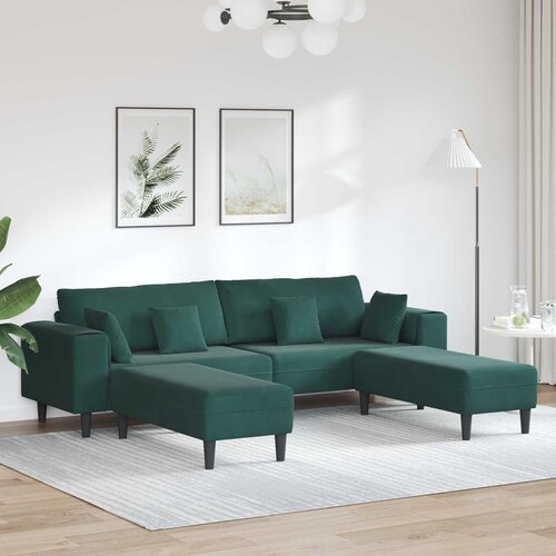 SOFA 3 pcs Tamnozelena 250 x 188 x 76 cm Baršun Cene