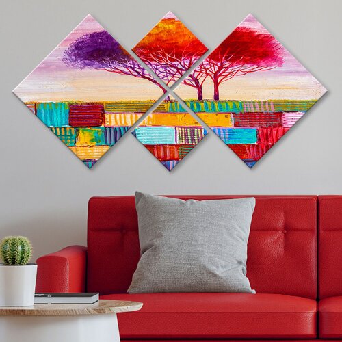 Wallity slika 4MDF1238354392, 60x115 cm, 4 dijela Cijene