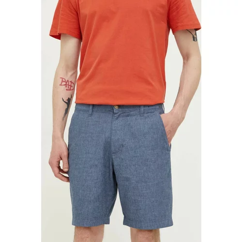 Hollister Co. Kratke hlače s dodatkom lana boja: tamno plava