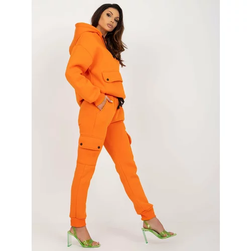Fashion Hunters Orange tracksuit with oversized sweatshirt