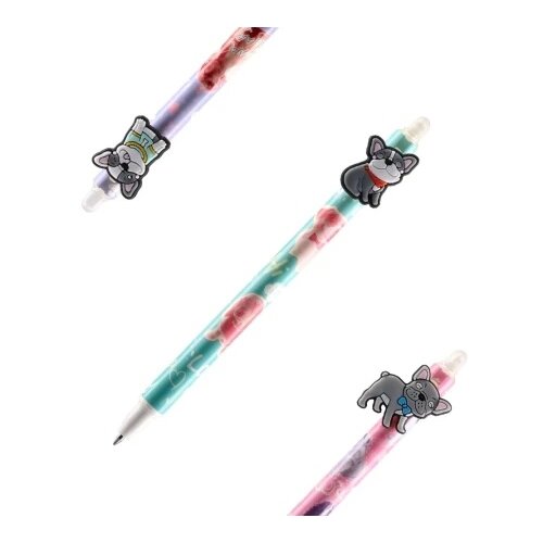 Sazio Neo mistic, izbrisiva gel olovka, plava, 0.5mm, French bulldog Cene