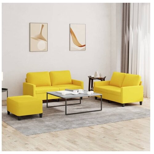 vidaXL 3-dijelni set sofa s jastucima svjetložuti od tkanine Cijene