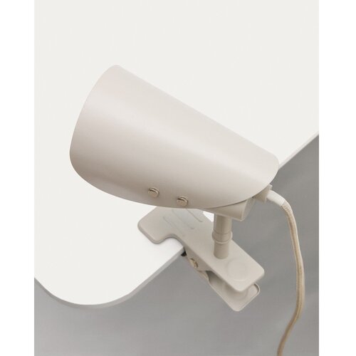 Kave Home Svijetlo siva metalna stolna lampa s hvataljkom (visina 16 cm) Jula &amp;ndash; Slike