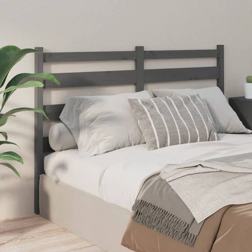  Uzglavlje za krevet sivo 146 x 4 x 100 cm od masivne borovine