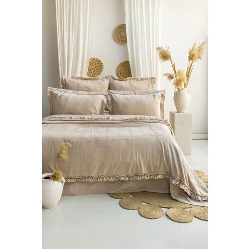  fiorella - beige beige double bedspread set Cene