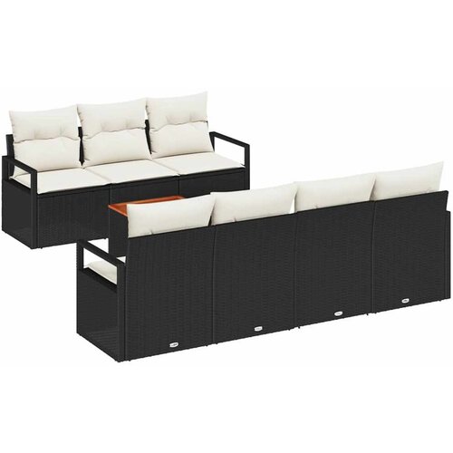 vidaXL Vrtna sedežna garnitura 8 pcs Črna in bela, (5000020069) Cene