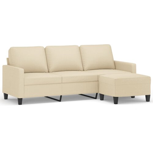  Trosjed s tabureom krem 180 cm od tkanine Slike