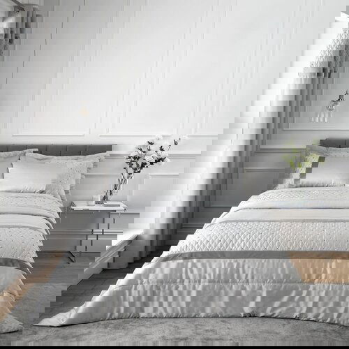 Catherine Lansfield Sivo satenasto pregrinjalo za zakonsko posteljo 240x260 cm &amp;ndash; Slike