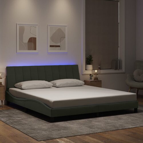  Okvir kreveta s LED-om bez madraca Hanko svjetlosivi 180x200 cm bar&scaron;unasti Cijene