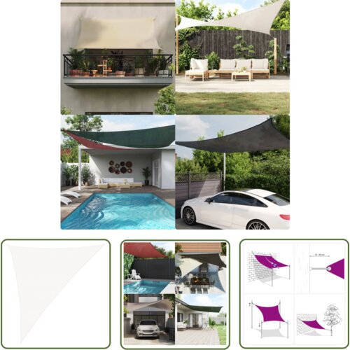  The Living Store Senčno jadro 160 g/m² belo 3x4x5 m HDPE - Senčno Jadro, (21743624) Cene