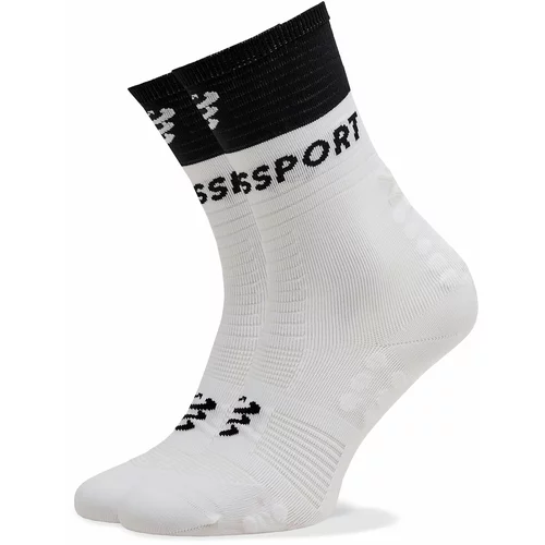 Compressport Mid Compression Socks V2.0 White/Black T4 Čarape za trčanje
