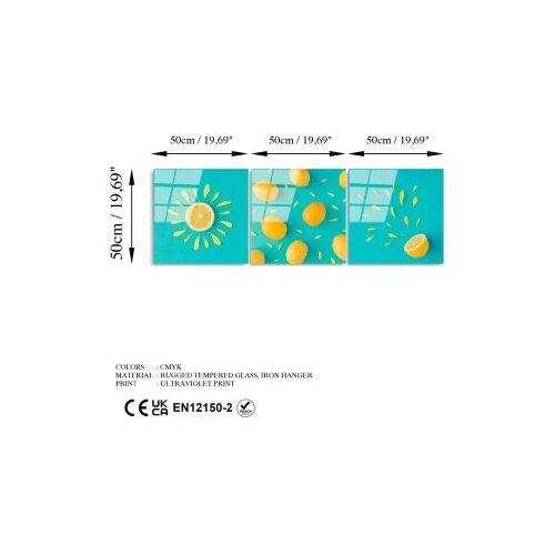 Wallxpert dekorativna slika od kaljenog stakla (3 komada)uv 854 50 x 50 Slike