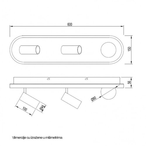Vesta 479 plafonska svetiljka 18W+2*5W+3W 3000K bela Cene