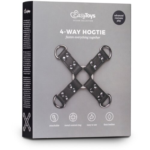 EasyToys - Fetish Collection Črn usnjen Hogtie Slike