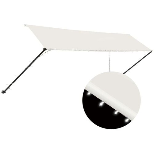  Tenda na uvlačenje s LED svjetlima 400 x 150 cm krem Slike