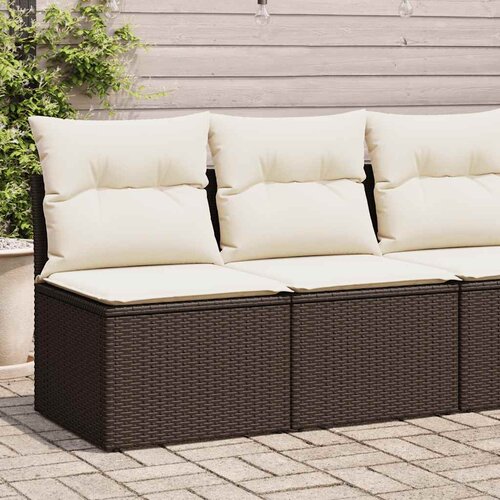  2-dijelni set vrtnih sofa poliratan i bagrem s jastucima smeđi Cene