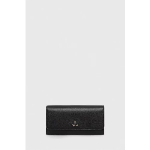 Furla Usnjena denarnica ženski, črna barva