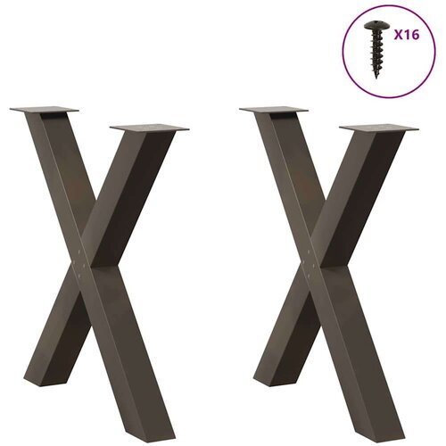 VidaXL Noge za blagovaonski stol X-oblika 2 kom 80x(72-73) cm čelik Slike