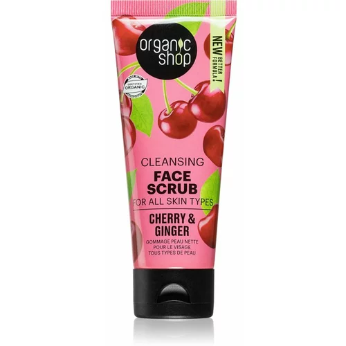 Organic Shop Ginger & Cherry piling za čišćenje lica 75 ml