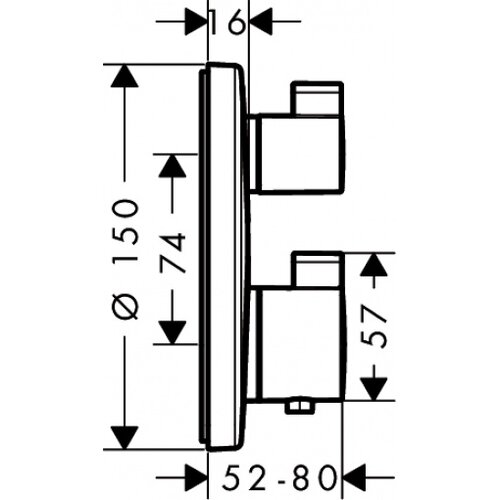 Hansgrohe termostatska pokrivna plo&amp;scaron;ča Ecostat S - krom (15758000) Slike