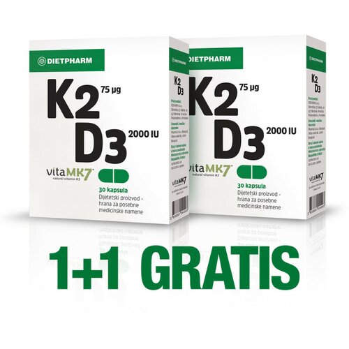 Dietpharm K2D3, 30 kapsula 1+1 gratis Slike
