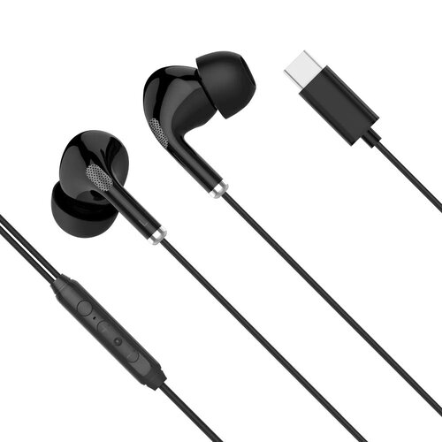 Kr&amp;uuml;ger&amp;amp;Matz Slu&amp;scaron;alke žične za v uho KRUGER-MATZ C1, mikrofon, USB-C, 120cm, črne, (5000118040) Slike
