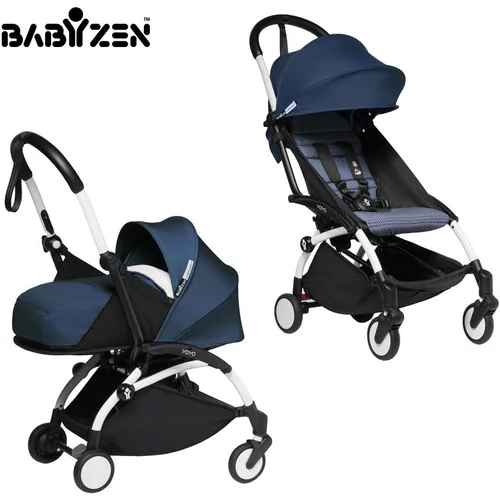 BABYZEN yoyo² otroški voziček 2v1 newborn pack 0+ air france blue (white frame)