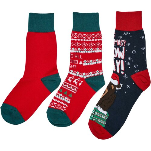 Urban Classics Accessoires Christmas Bear Socks Kids 3-Pack multicolor Slike
