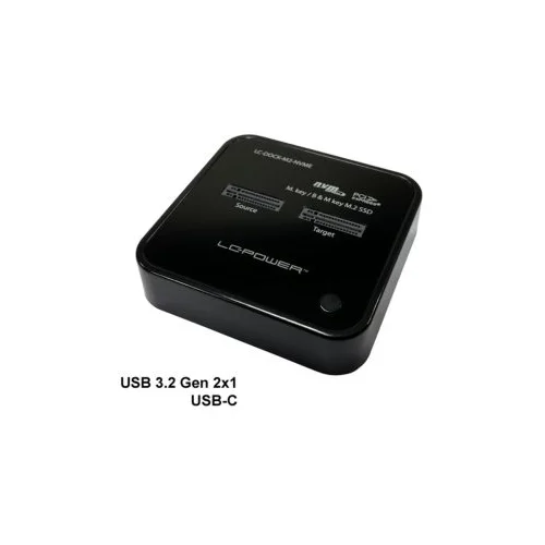 LC-Power Docking station NVMEM.2 SSD, USB-C port, 2x SSD-a,Transfer rate do 10 Gb/s