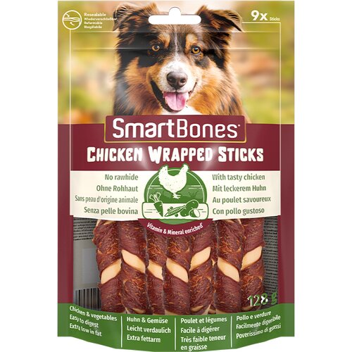 SmartBones priboljšek za pse Chicken Wrap Sticks Mini 9 kos, 112 g Cene