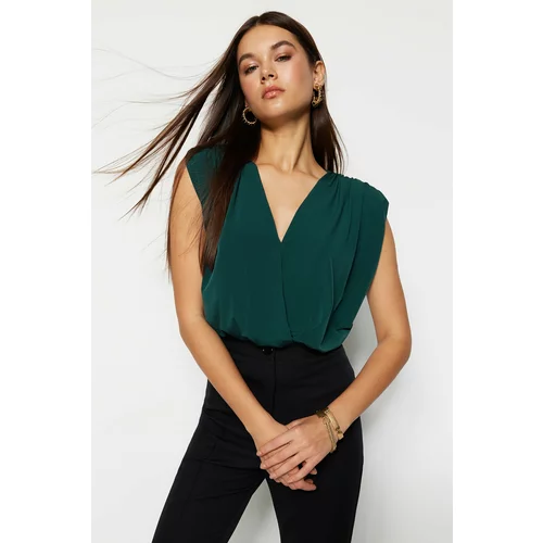 Trendyol Emerald Padding, Double Breasted Collar, Flexible Knitted Snap fastener Body