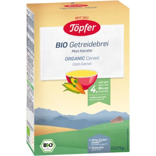 Töpfer Bio žitna kaša - koruza in korenček - 175 g Cene