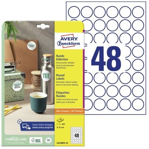 Avery Zweckform Etikete zweckform 6223rev-10 fi30 odstranljive, (21290040) Cene