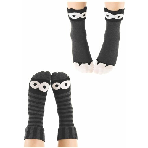 Denokids Monster Gray Boys 2-Pack Socks Set Slike