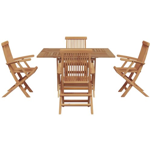 Bistro set za vrt 3 pcs Smeđa Masivno tikovno drvo Slike