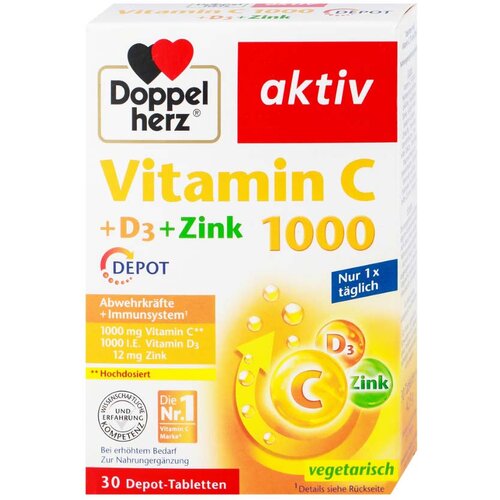 Doppelherz aktiv vitamin C 1000 + D3 + cink Depot - 30 tabl. Cijene
