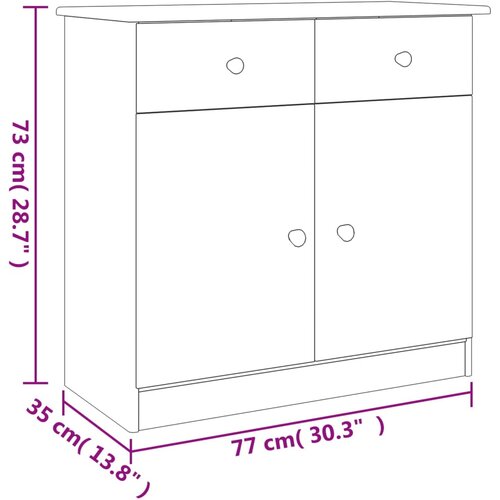  Komoda ALTA bijela 77 x 35 x 73 cm od masivne borovine Slike
