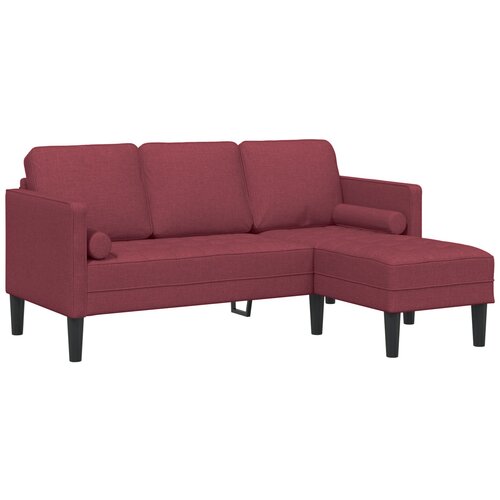 vidaXL kotna sedežna garnitura Bordo Trden bukov les 173 x 131 x 67 cm Cene