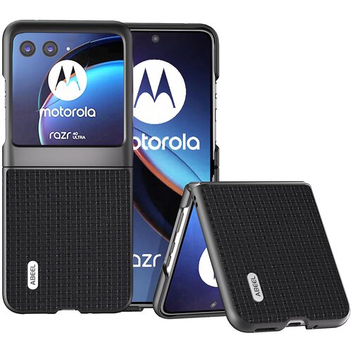 INORCO ABEEL Za Motorola Razr 40 Ultra 5G ovitek za telefon proti praskam iz govejega usnja + trden ovitek za telefon za osebni računalnik, (22036849) Slike