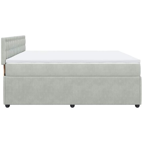  Krevet s oprugama i madracem svjetlosivi 200x200 cm bar&amp;scaron;unasti Slike