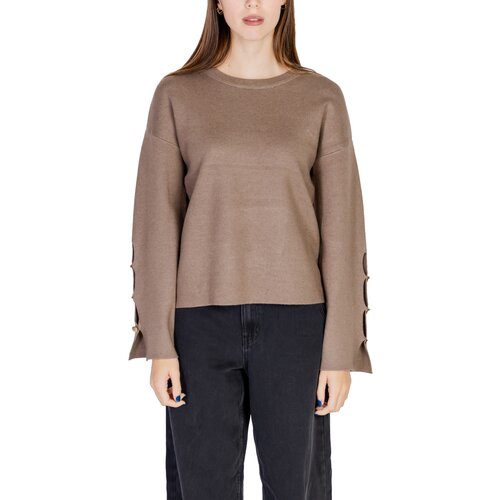 Vila Puloverji VICASSIE L/S BUTTON DETAIL KNIT TOP/R 14098875 Kostanjeva Cene