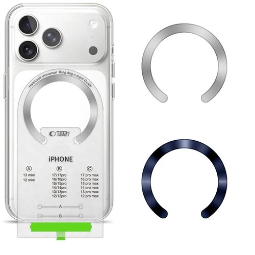 TECH-PROTECT MAGNETNI OBROČ ZA MAGSAFE 2-PAKETNI IPHONE, TEMNO MODRO-SREBRN, (5000337697) Slike