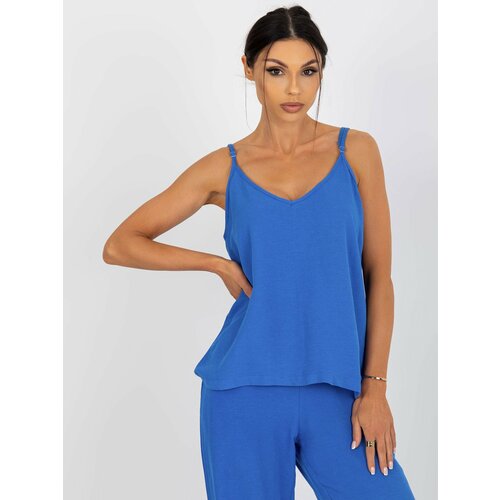 Fashion Hunters Women's blue top with V och bella neckline Slike