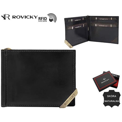 Fashion Hunters Black and dark brown banknote wallet with compartments Cene